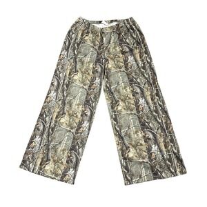 Chrome Riot Real Tree Camo Wide Leg Elastic Waist Piping Pants Green Women's XL